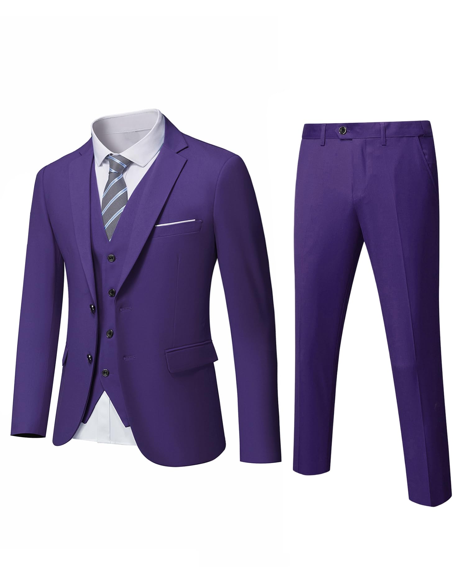 Completo Uomo 3 Pezzi Slim Fit - Abito Da Sposa O Cerimonia Con Giacca, Gilet E Pantaloni - Foto 9