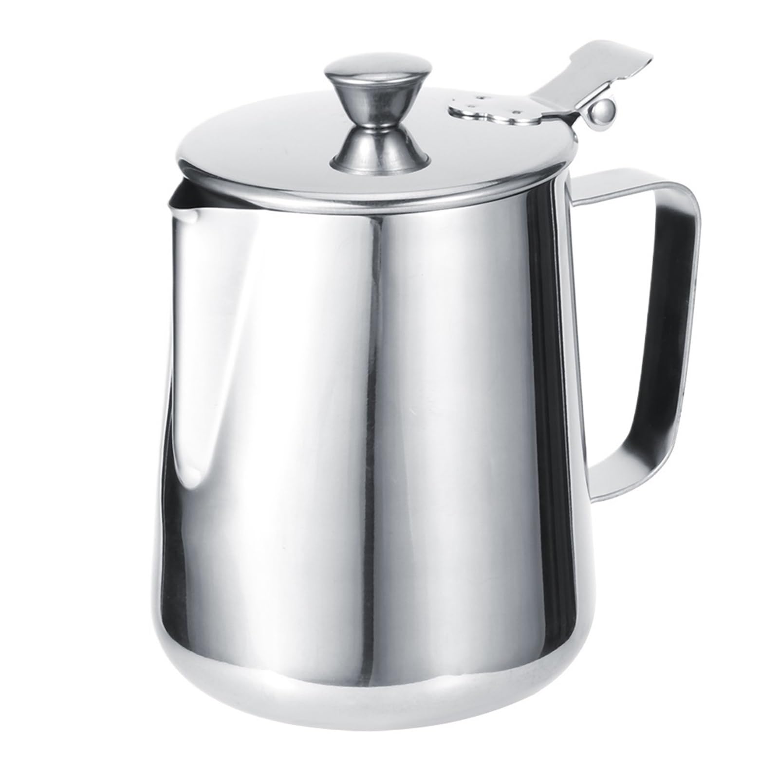 Taza de café con leche acero inoxidable, 2 uds., jarra tapa, Latte Art for el hogar, té la, cafetería Para Espumar(600ml)