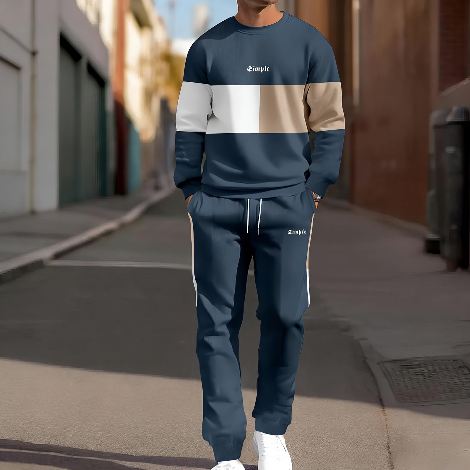 Tuta sportiva da uomo, 2 pezzi, a maniche lunghe - 3