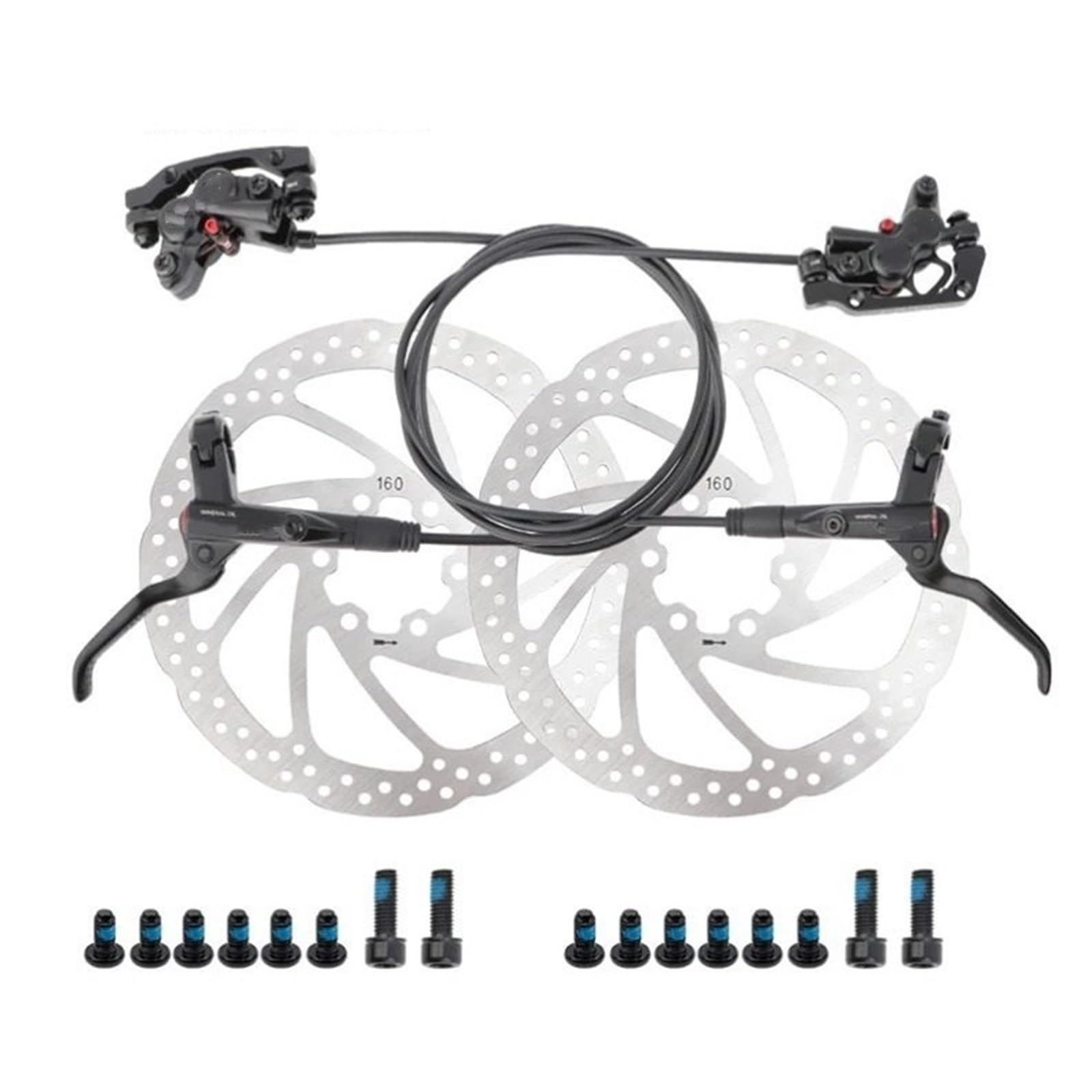 Apto para Bicicleta Am Apto para Enduro E4 Apto para ZEE Bike Hidráulico 4 pistones Freno de Disco Abrazadera Pastillas de Freno 800 1400 Tambor Trasero para Bicicleta