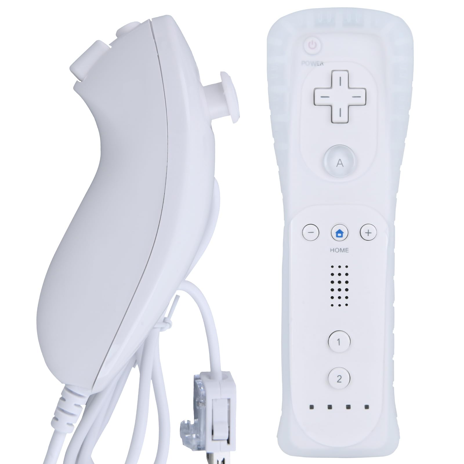 Lot de 2 télécommandes de rechange compatibles avec manette Wii/Wii U avec Nunchuck avec Motion Plus pour console Wii/Wii U (rouge et blanc)