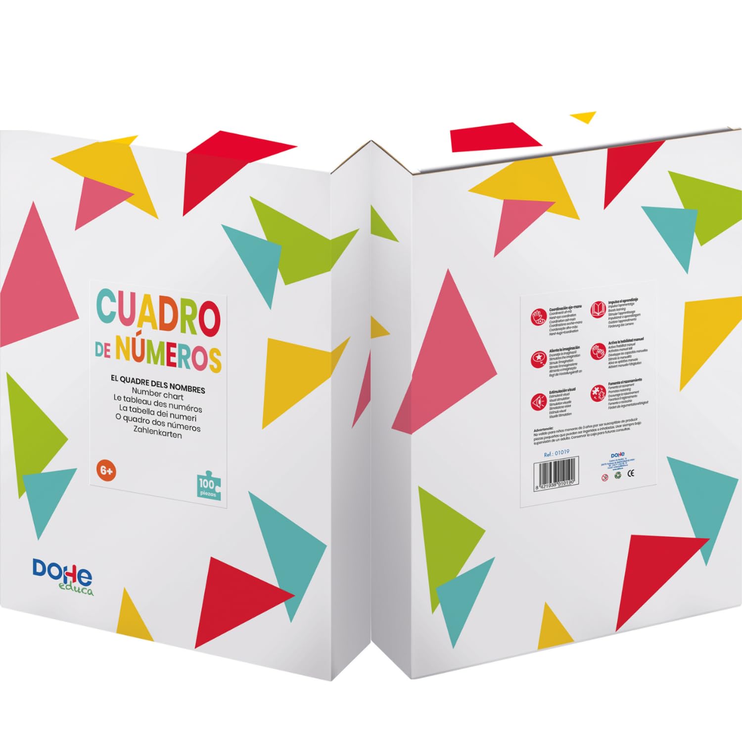 Dohe Educa - Panneau 100 poches pour apprendre les tables de multiplication et les mathématiques - Avec cartes de 0 à 99 - Matériel scolaire et éducatif