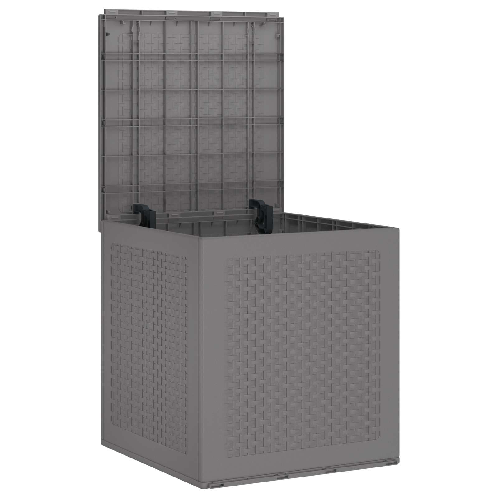 Aufbewahrungsbox Hellgrau 55 x 53 x 57 cm Polypropylen wetterfest für Garten Terrasse Balkon mit Deckel Stauraum und Sitzfunktion Outdoor Organizer langlebig platzsparend