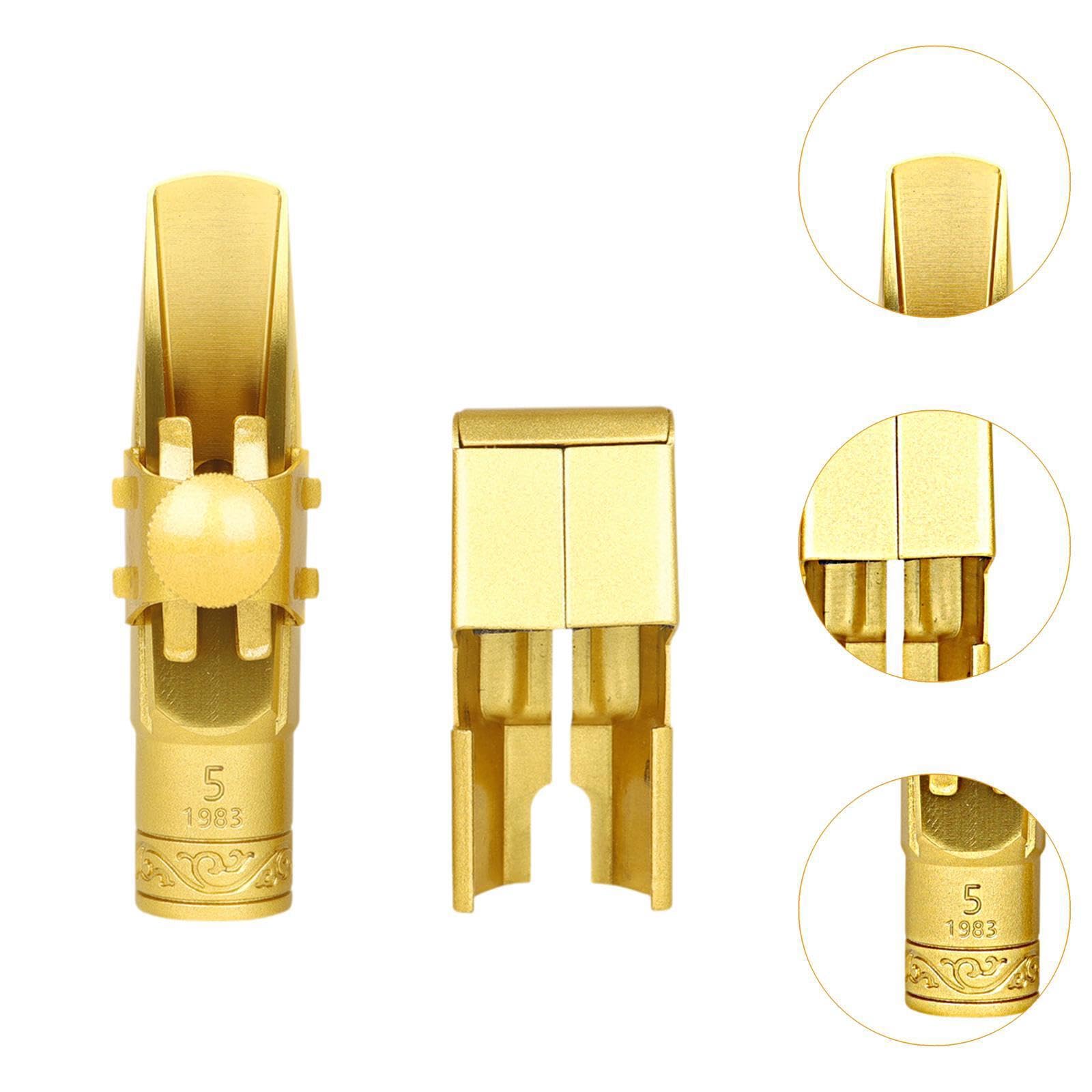 El arte reflejado en una boquilla de saxofón profesional bañada en oro para quienes exigen excelencia el sonido. Boquillas para saxofones altos con parches de ligadura.
