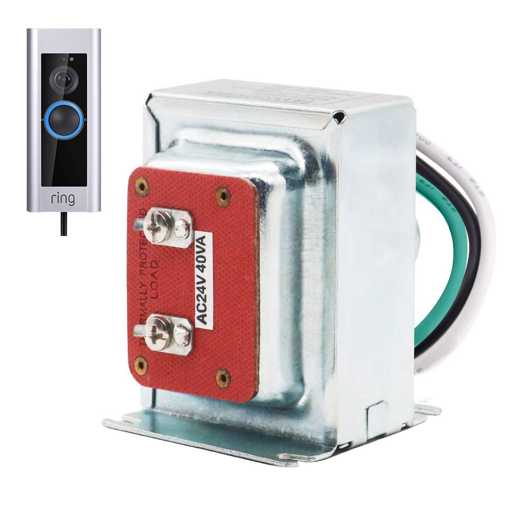 24V 40VA Doorbell Transformer, Power Supply Adapter Thermostat Transformer Compatible with All Versions of Ring Doorbell and Nest, Ecobee, Honeywell Smart Thermostat