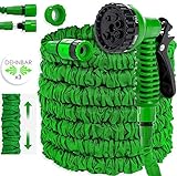 [page_title]-KESSER® Gartenschlauch 45m Flexibler Basic Wasserschlauch Flexible dehnbarer Flexischlauch Multisfunktionsbrause mit 8 Funktionen, Adapter inkulsive passend für jeden Wasserhahn mit Gewinde, Grün