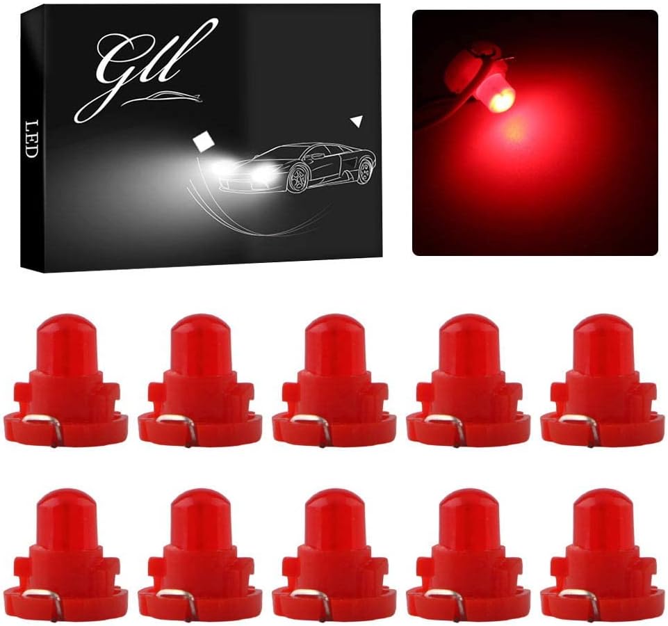 Grandview 10pcs Red T4.2 COB 1 SMD Led For Dashboard Instrument Cluster Light Car Light Bulb Side Light Indicator light Interior Panel Bulb Light 12V