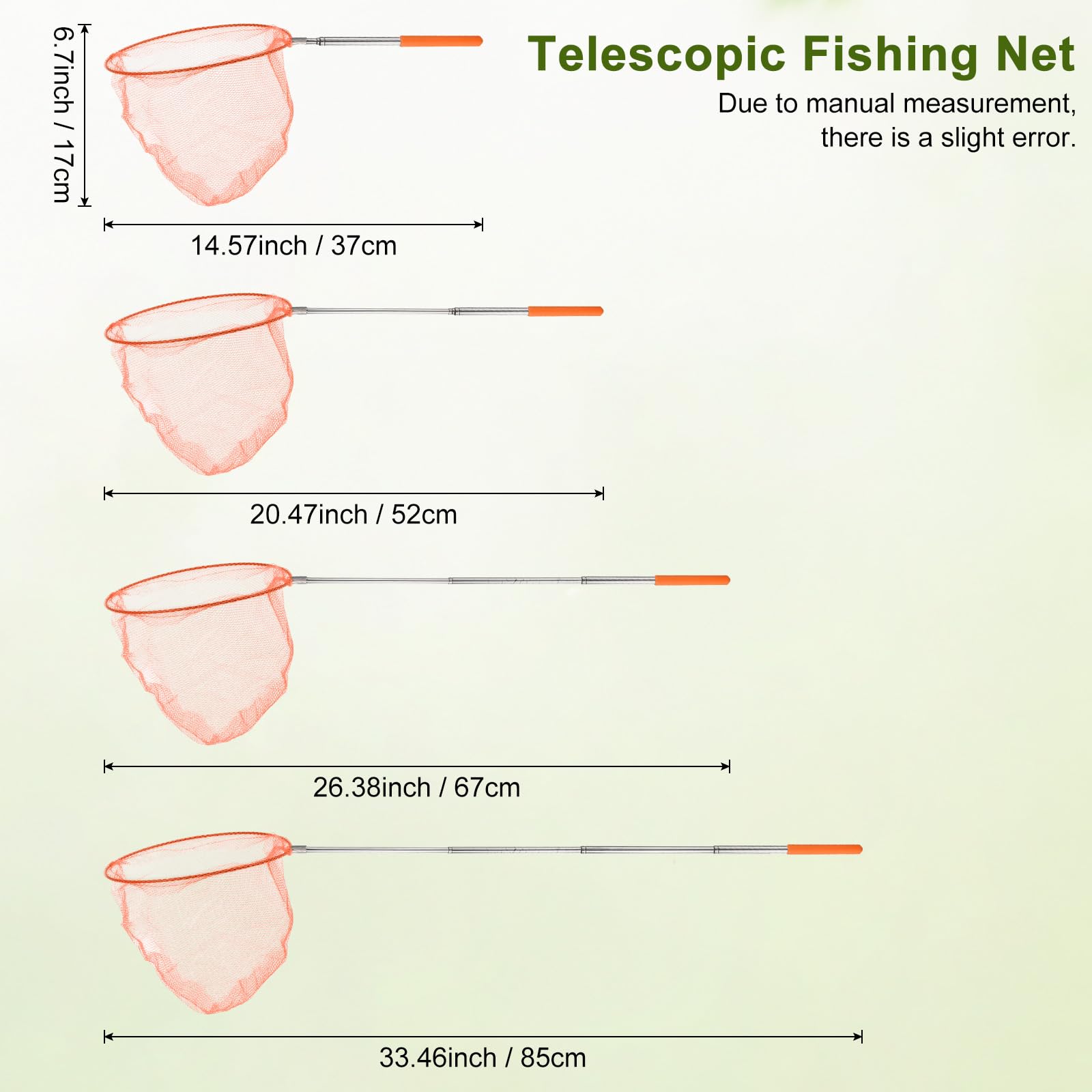 M METERXITY 1 ensemble de filet de pêche télescopique pour adolescents, extensible de 48 cm, poignée réglable, petits filets avec seau pour attraper les insectes/petits poissons/crevettes/aquarium | Manipuler les petits filets avec seau pour attraper les