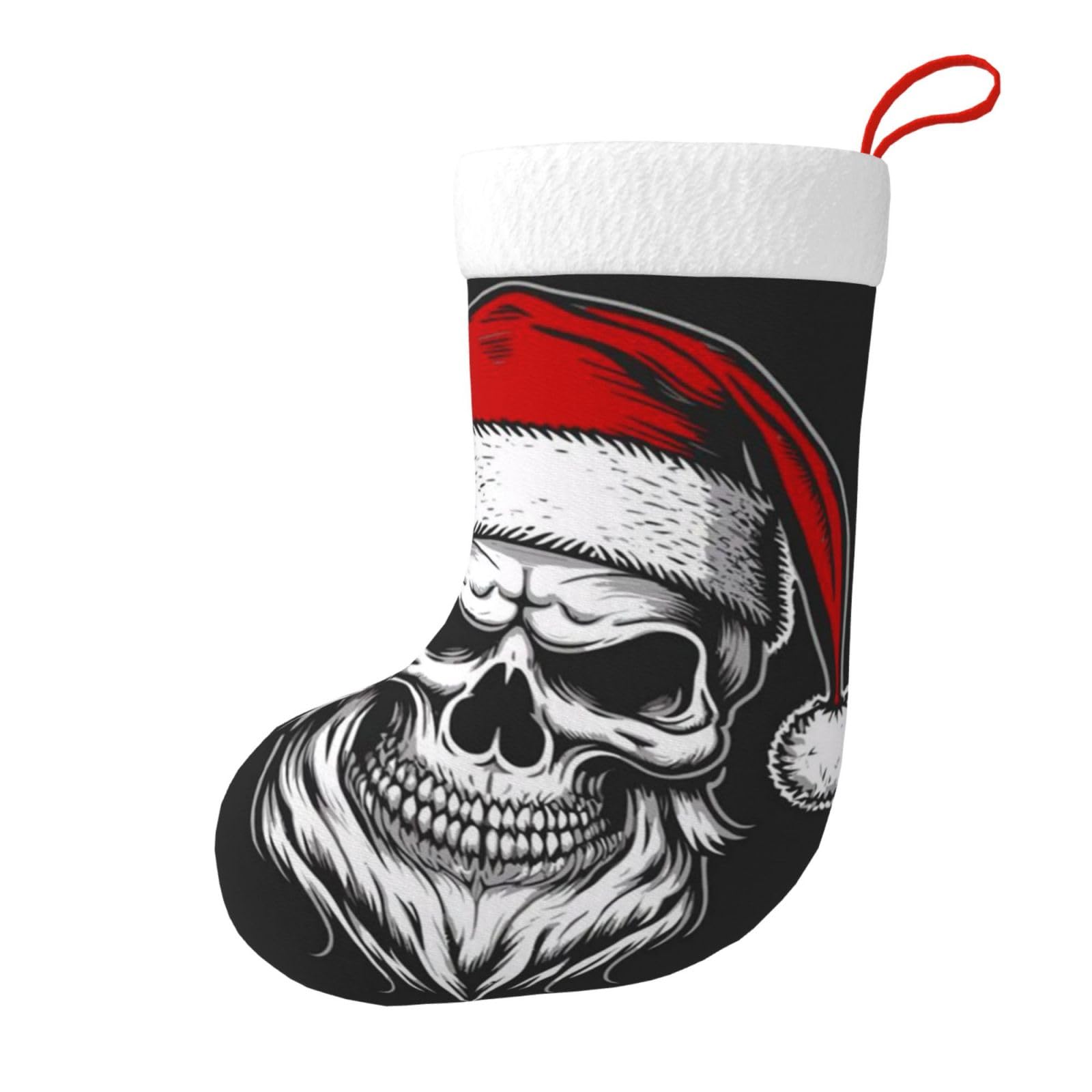 Hceaatb Black Christmas Stocking Christmas Skull Retro Personalized Xmas Stockings For Christmas Tree Holiday Fireplace Family Decor Gifts