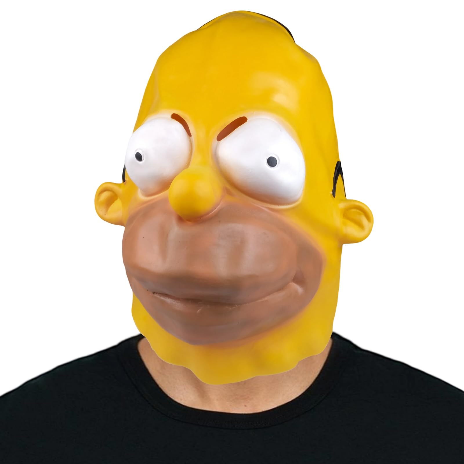 Aofonchy Halloween Mask, Funny Yellow Cartoon Mask, Realistic Big Eyes Halloween Masks, Latex Full Head Cover for Halloween Costume Party Carnival Cosplay Costume Themed Events