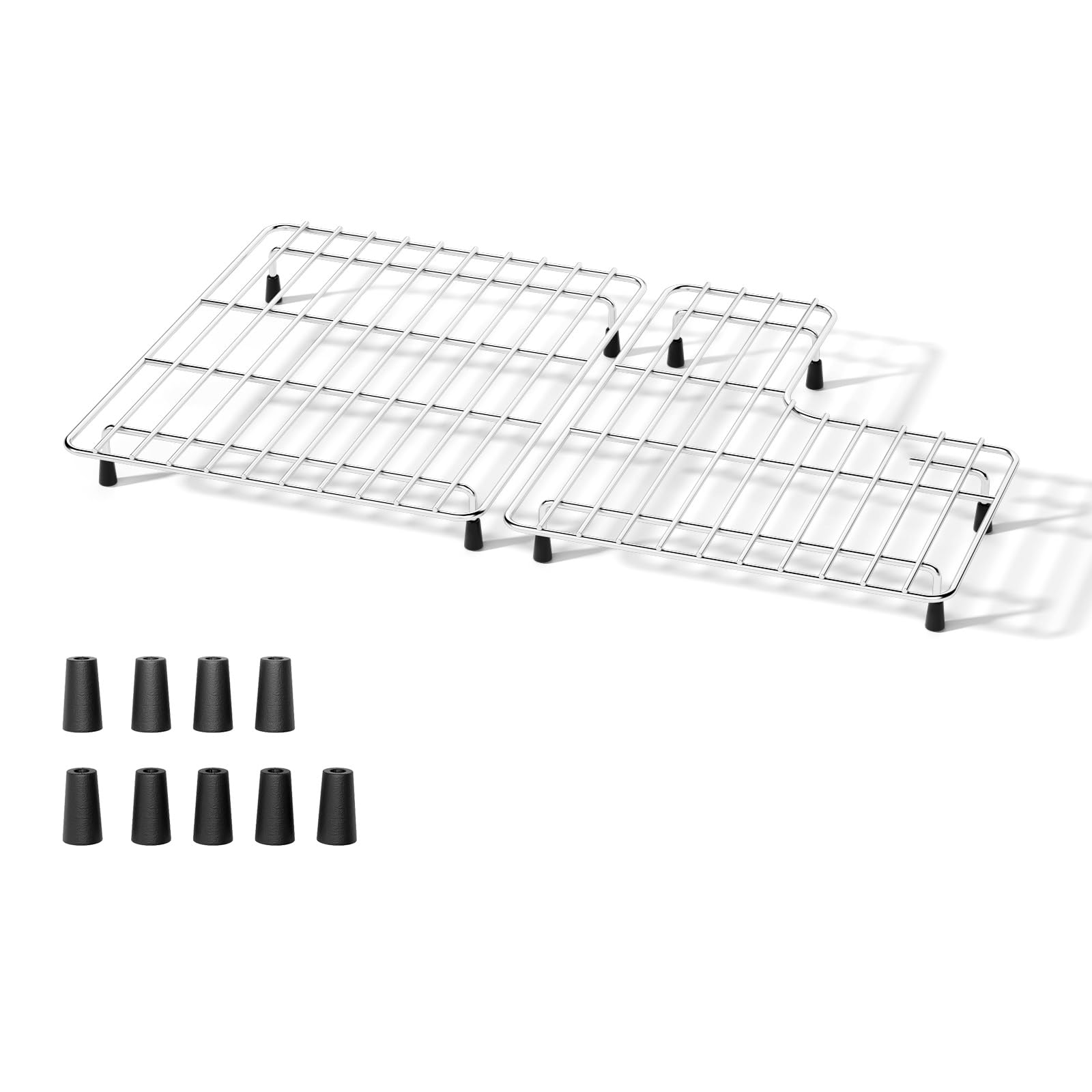 1 confezione di protezioni per lavello, 67 x 35 cm, protezioni in metallo per lavello da cucina, griglia per lavello con piede in gomma, griglia per lavello da cucina e bagno