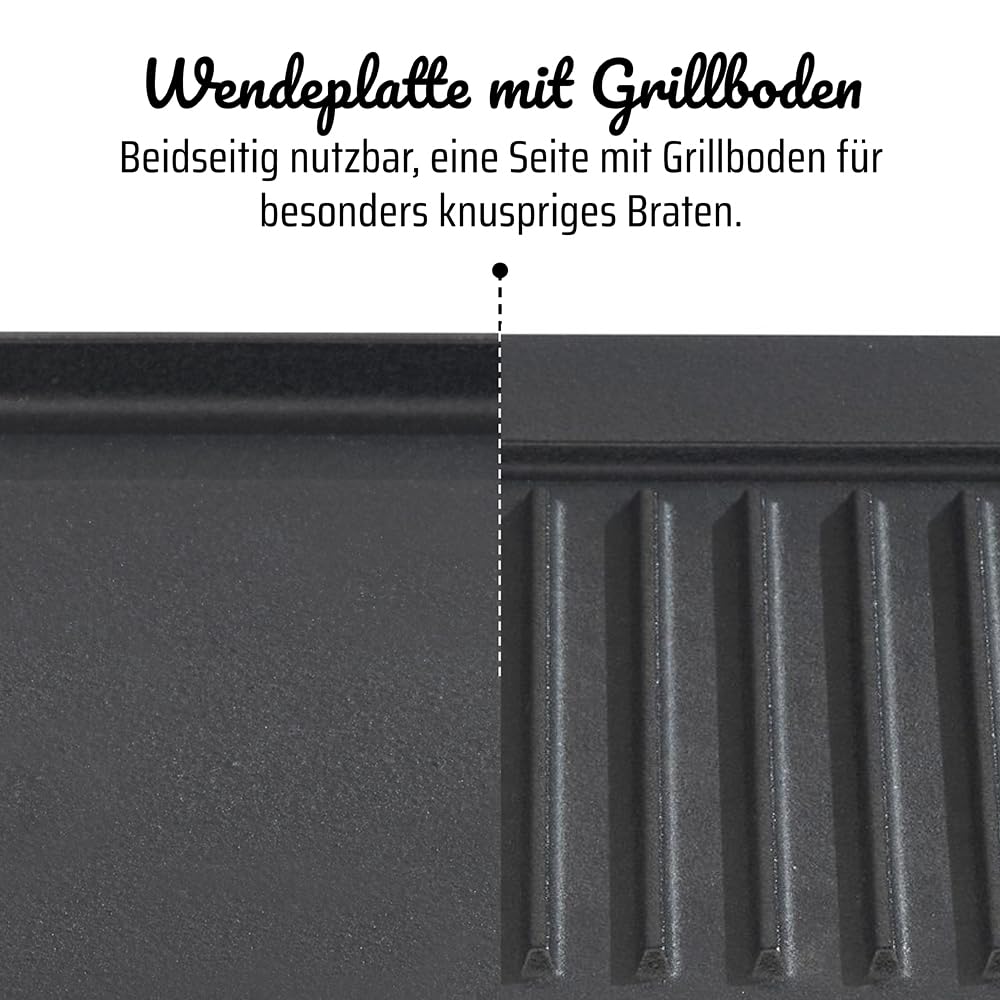 GSW Black Iron BBQ - Plancha rectangular de hierro fundido (42 cm, versátil, resistente sartén de hierro fundido para barbacoa al aire libre, así como para uso en la cocina)