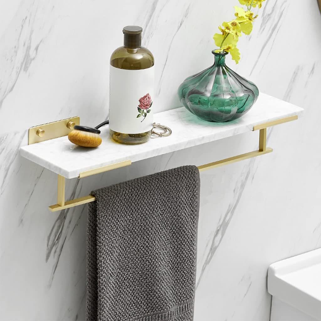 BAHELS Shower Caddy Nordic Marble Bathroom Rack Wall-Mounted Light Luxury Golden Bath Towel Rack Bathroom Storage Rack Organizer