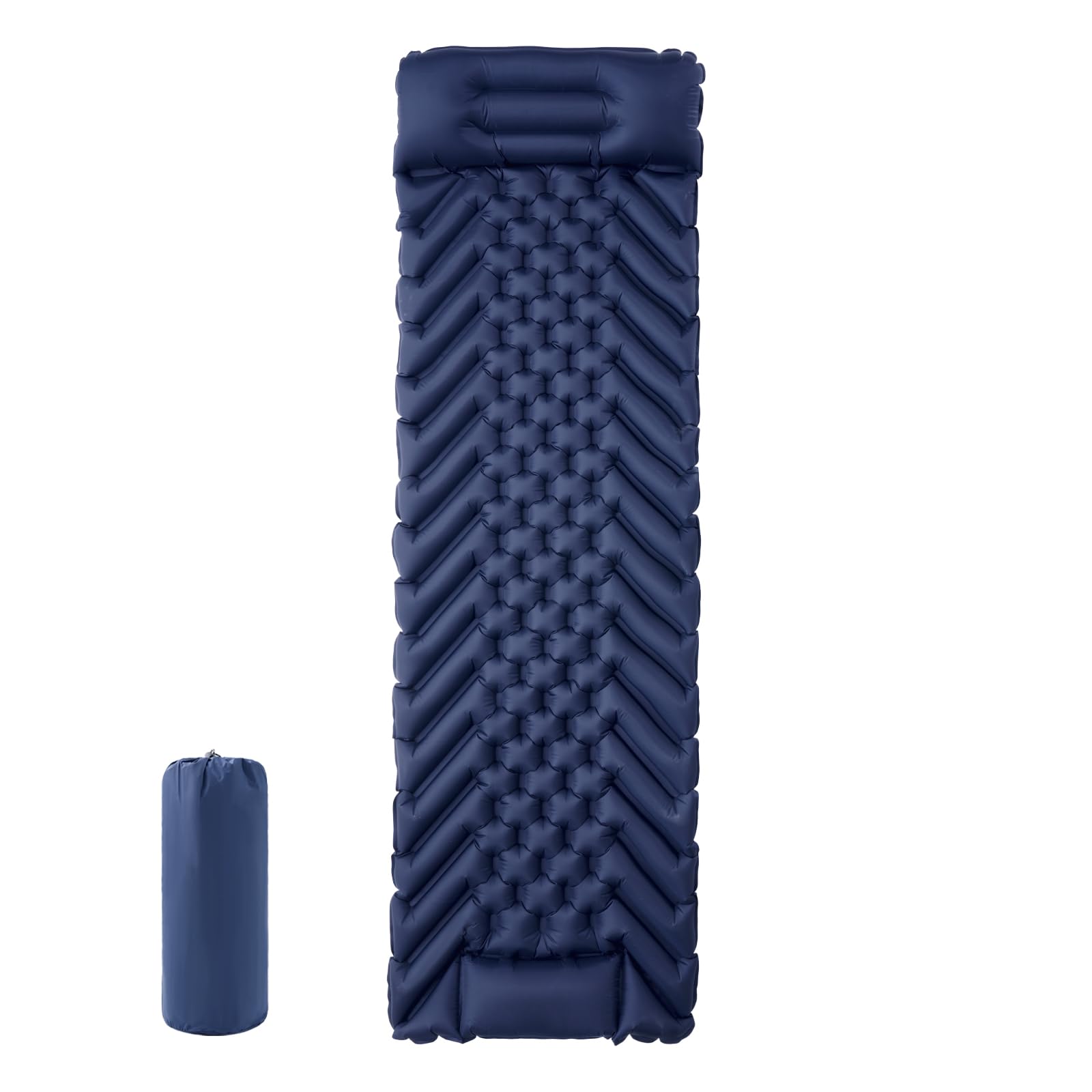 Sleeping Pad for Camping, Inflatable Camping Mats with Pillow and Built-in Foot Pump, Self-Inflating & Compact, Ultralight Air Mattress for Hiking/Tent/Outdoor/Backpacking/Traveling