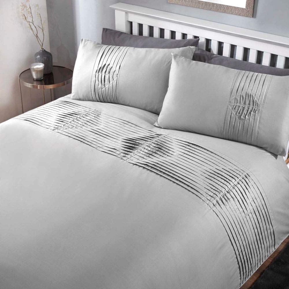 Rapport Home Grey Rapport Boston Duvet Cover Bed Set, Double