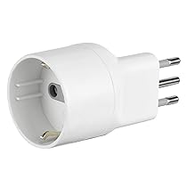 Electraline 71020 Adattatore Disassata Salvaspazio da Schuko a Spina Piccola Italiana 10A, Bianco, Confezione da 1
