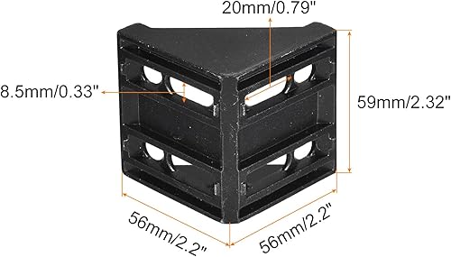 Miniatura 2 de uxcell Juego de 2 soportes de esquina interior, 2.205 x 2.205 x 2.323 in, conector de ángulo 6060 para perfil de aluminio europeo serie 6060