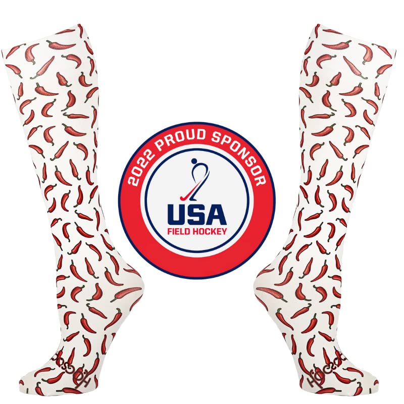 Hocsocx Chili Peppers Knee-High Liner Socks Breathable Moisture-Wicking Protection for Field Hockey, Ice Hockey, and Soccer3