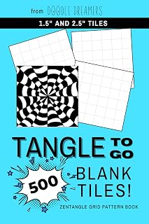 Tangle To Go: Blank Tile Book: Zentangle Tiles Sketchbook Art Therapy To Relieve Stress & Anxiety!