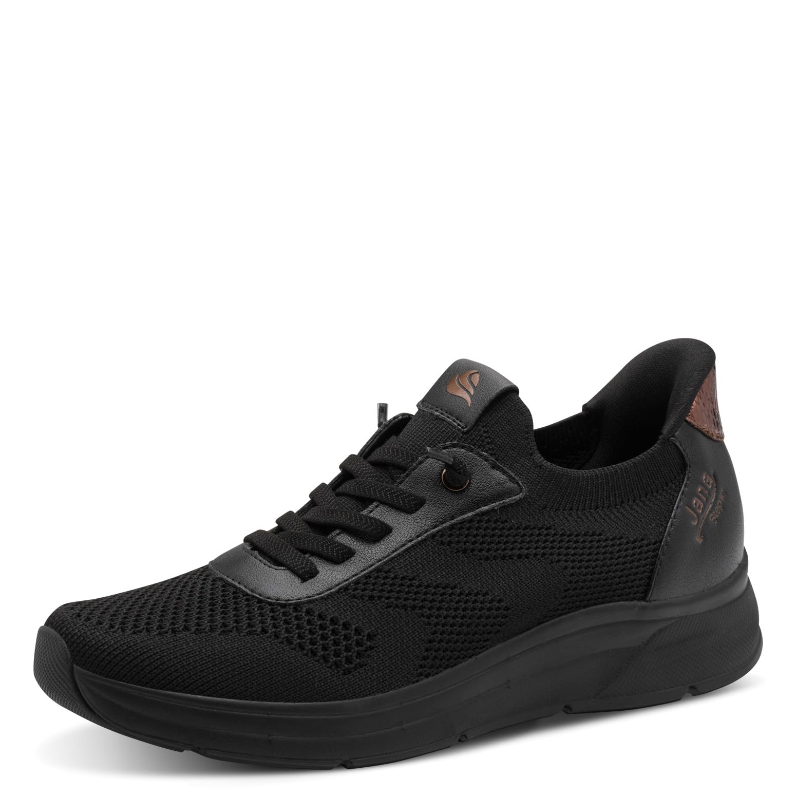 Jana Women's Damen Sneaker Low Vegan 8-23777-46, Black Copper, 6.5 UK