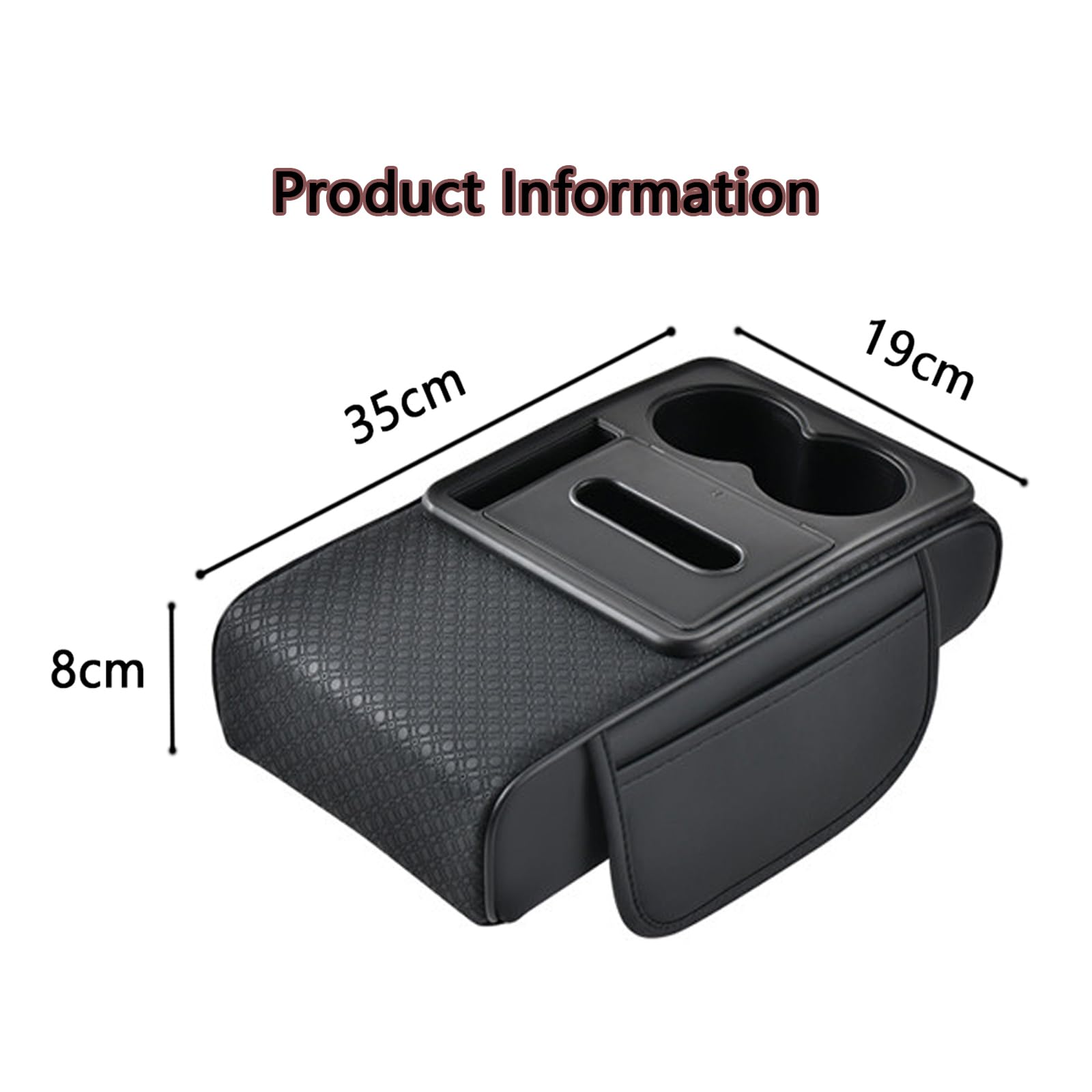 Funda Reposabrazos Coche para Skoda Karoq 2017-2020 2021 2022 2023 2024 2025, Cubierta de Consola Central en Cuero PU, Protector Antideslizante Durable con Función de Almacenamiento