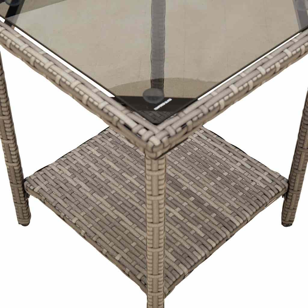 vidaXL Divano da Giardino con Tavolo e Cuscini a L Grigio Polyrattan, Divano da Esterno, Divano da Esterno a L, Divano angolare da Giardino