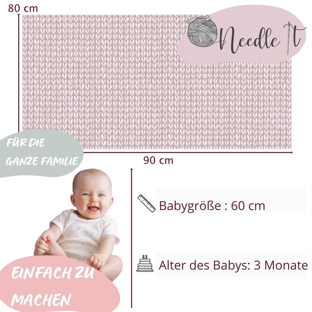 Needle It - 2er Set Strickset für Anfänger Rosa - Babydecke & Snood zum Selberstricken - Bastelset Wolle mit Nadeln - für Kinder und Erwachsene - Kreative Geschenkidee