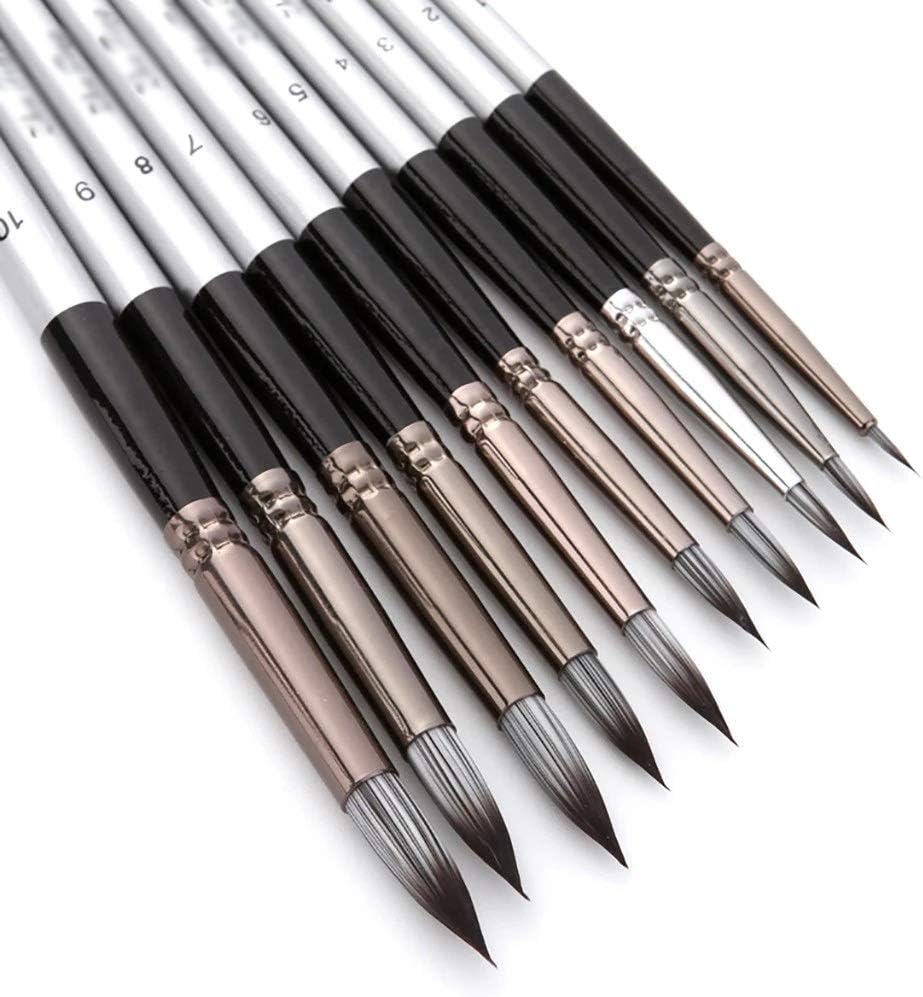 Paint Brushes 10pcs Artist Watercolor Painting Brushes Brush Oil Acrylic Flat&tip Paint Kit Paint Brushes for Oil Painting
