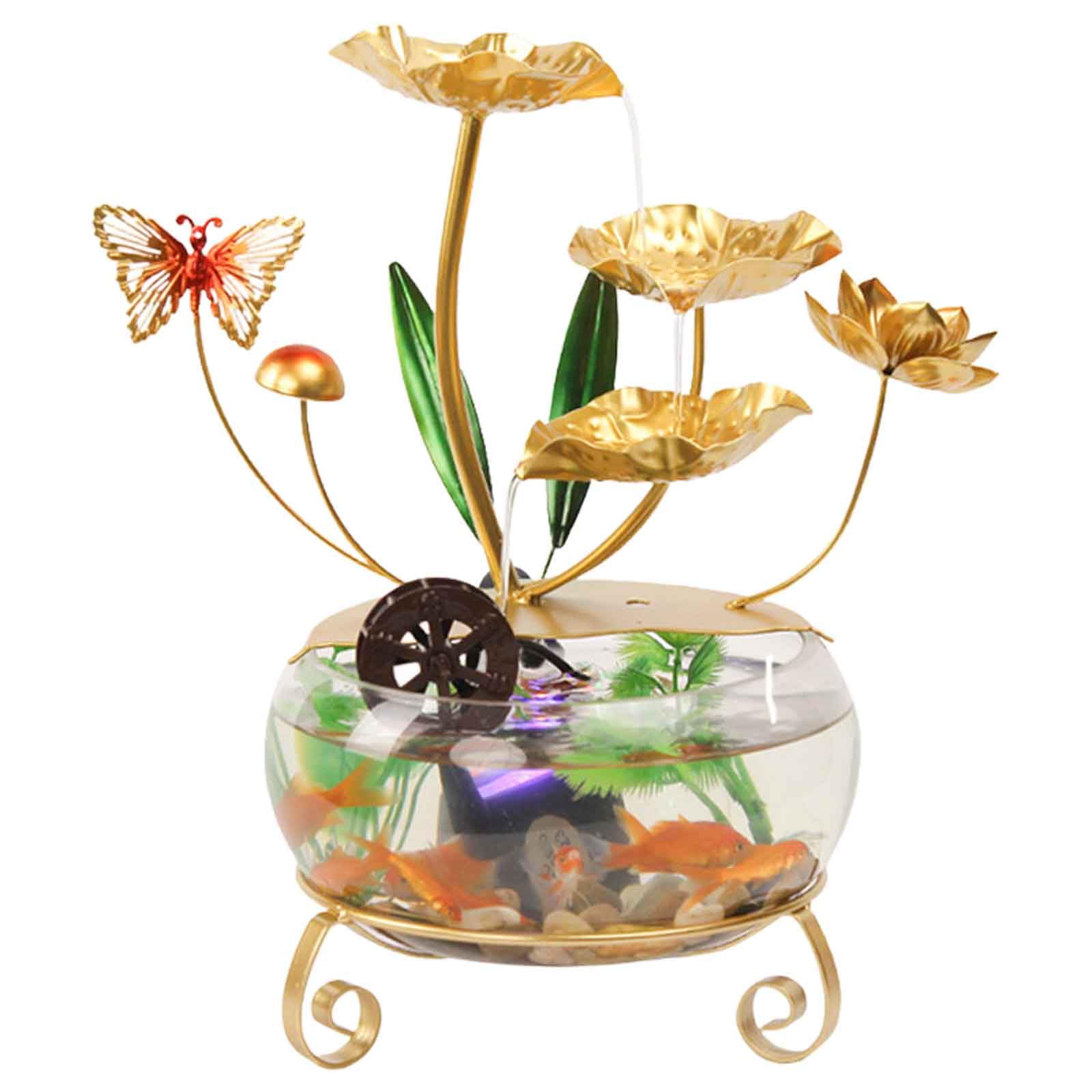 DFrywdgSEY tabletop fountain, 3-Tier Lotus Desk Fountain, for Home Office Decor Housewarming Gift,Waterwheel Models(Waterwheel Models)