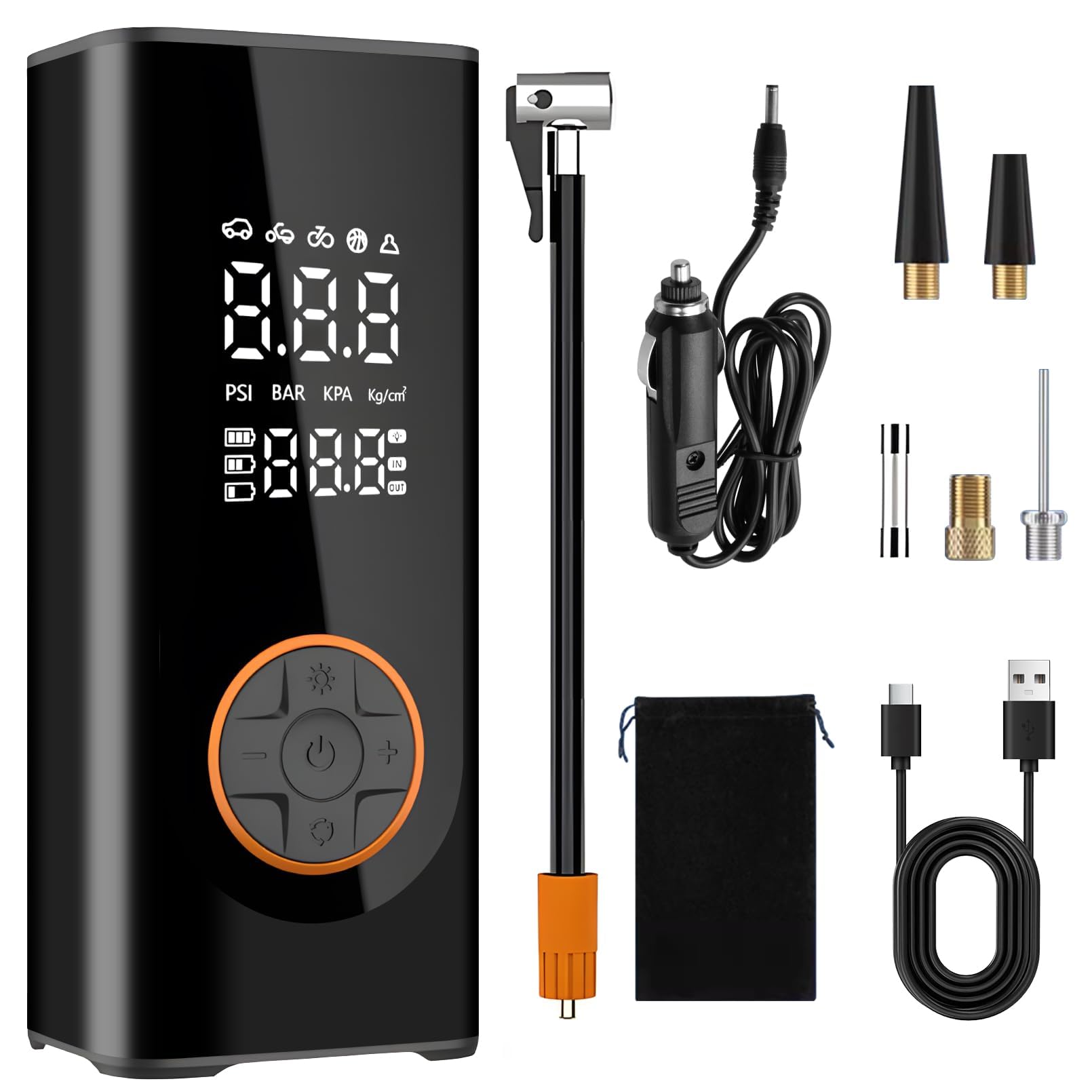 YNDLHXC Tire inflator pump for Seat Arosa Exeo Toledo Altea Cordoba Exeo portable air compressors, Smart digital electric pump