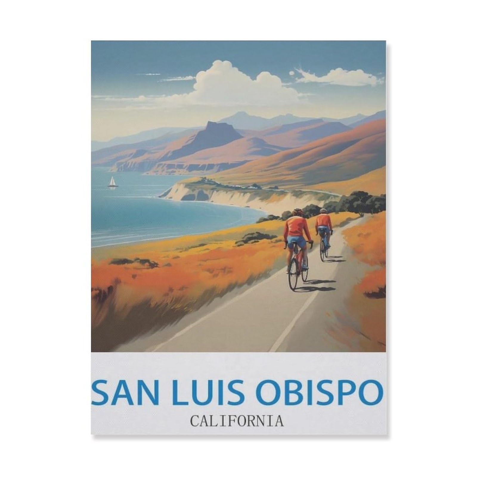 Metal Tin Sign，San Luis Obispo California，Tin Sign Vintage Art Wall Decor Sign Home Kitchen Bar Patio Cave Funny Decor(15x30cm）6x12 inch-EI11