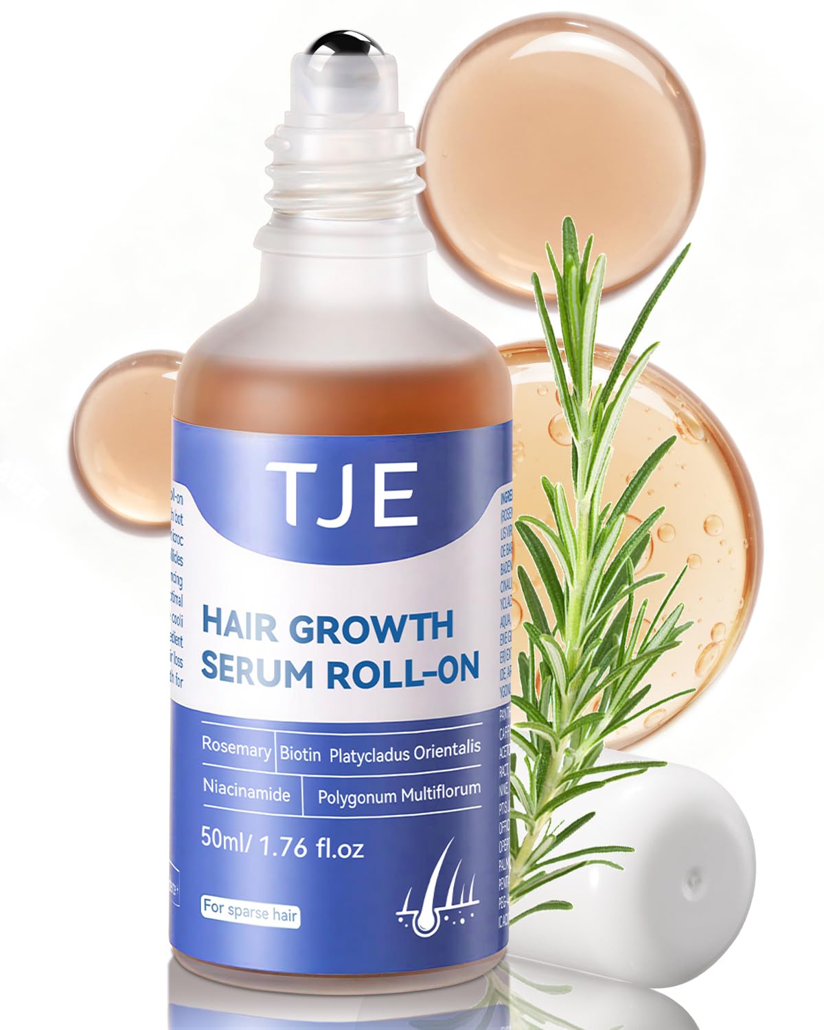 Hair Growth Serum Roll On 50ml Hair Growth Serum 3 Rosemary Extract Caffeine Niacinamide Biotin With Ginger Aloe
