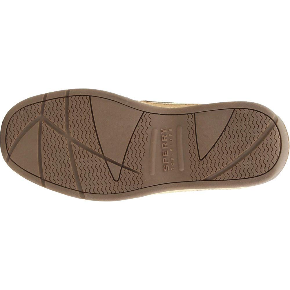 Sperry Boys' Lanyard Boat Shoes - Dk Tan/Navy, Youth Size 2 M (Authentic Original Non-Slip Boat Shoe)