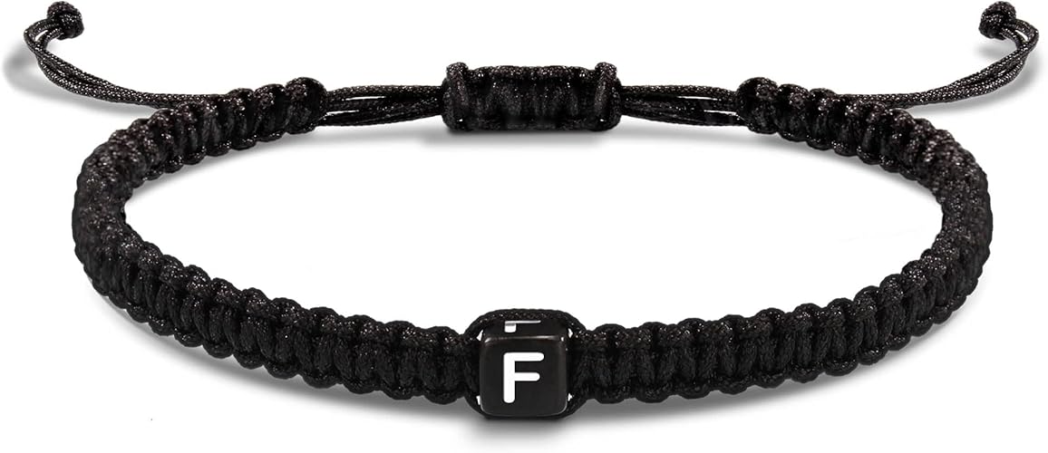 Initial Bracelets for Women Men Gifts for Her Teen Girl Best Friend Birthday Graduation Dainty Braided Bracelets Letter A-Z Charm Adjustable Link Mother's Day Jewelry Mom Christmas Gifts Valentine's Day Jewelry