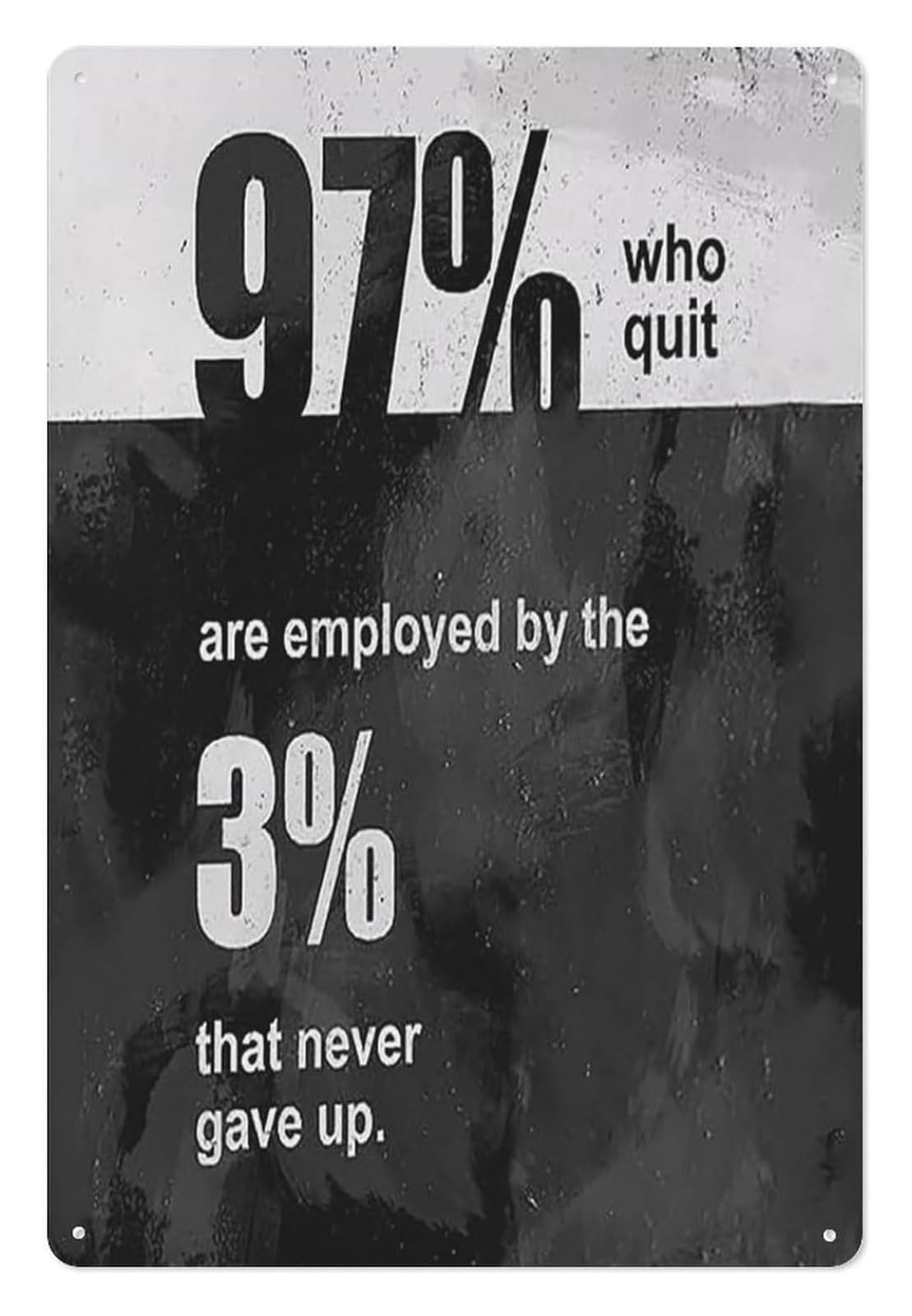 IDGTTLDF Success Belongs to Three Percent Metal Sign Never Quit Attitude Wall-Art for Startup Founder Office Decor Motivational Statistic Tin Plaque 8 X 12 inch