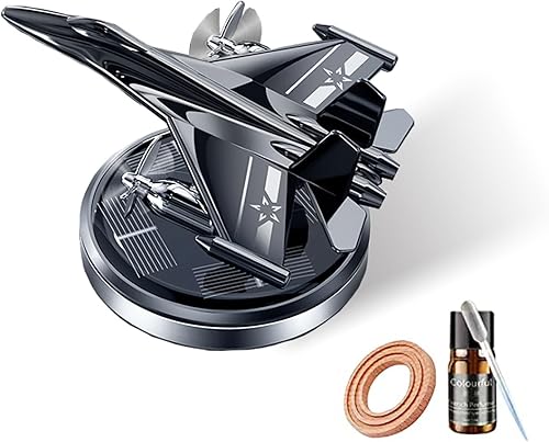 NICEADA Ambientador  Difusor giratorio de energía solar para aeronaves de combate  Kit de chorro de caza súper para decoración interior de automóvil