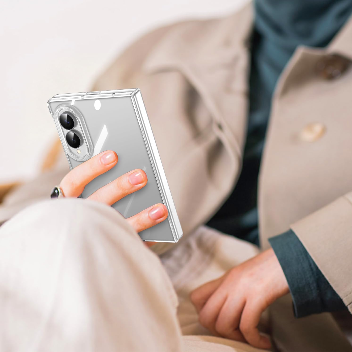 Custodia per Galaxy Z Fold 8, leggera, sottile, trasparente | Materiale PC rigido, profilo sottile e leggero, vestibilità robusta precisa, protezione antiurto resistente ai graffi