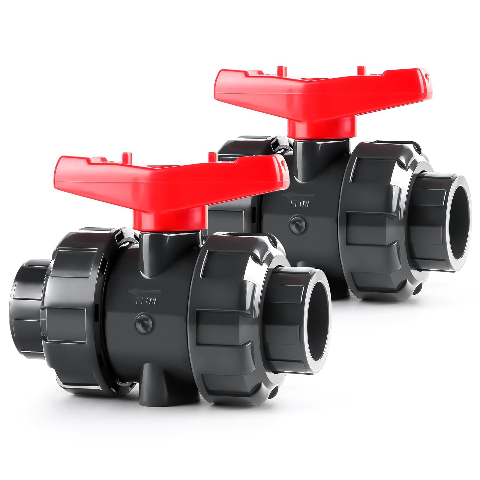 3/4" PVC Union Ball Valve - Full Bore Water System Valve With Solvent Connection | Plumbing Ball Valve
