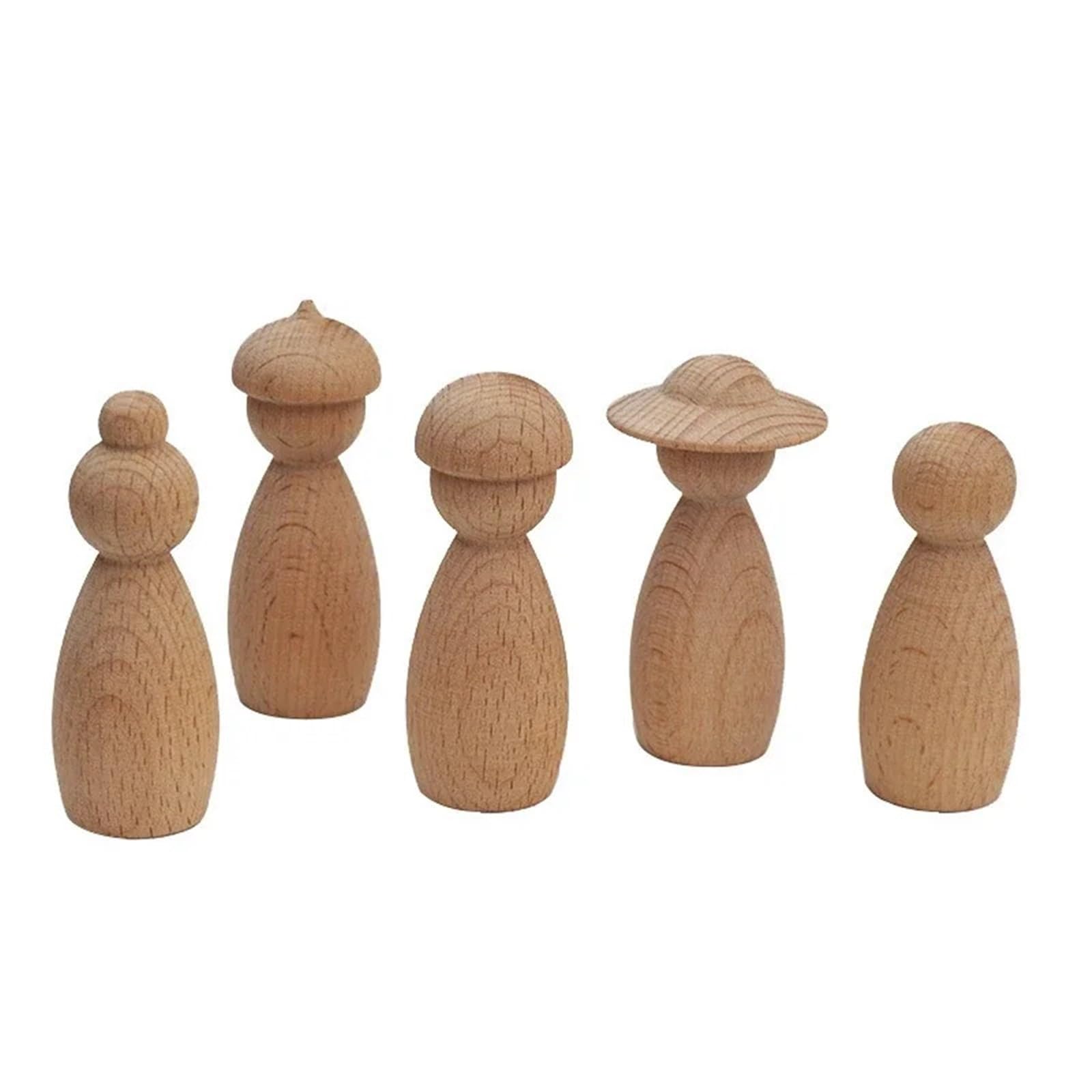 Muñecas de Madera Peg 20 piezas de decoración Madera, artesanías, formas sin terminar, muñecas con clavija Diy for del hogar pintada(Size 1)