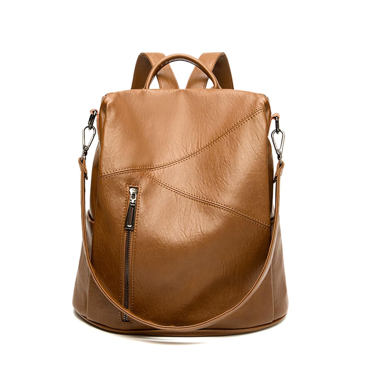 SONARIN Anti-Theft Fashion Backpack Women,Large Capacity Waterproof Ladies Backpack Versatile Girls Casual Daypack School Work Travel Rucksack,Convertible to Shoulder Bag(Brown)