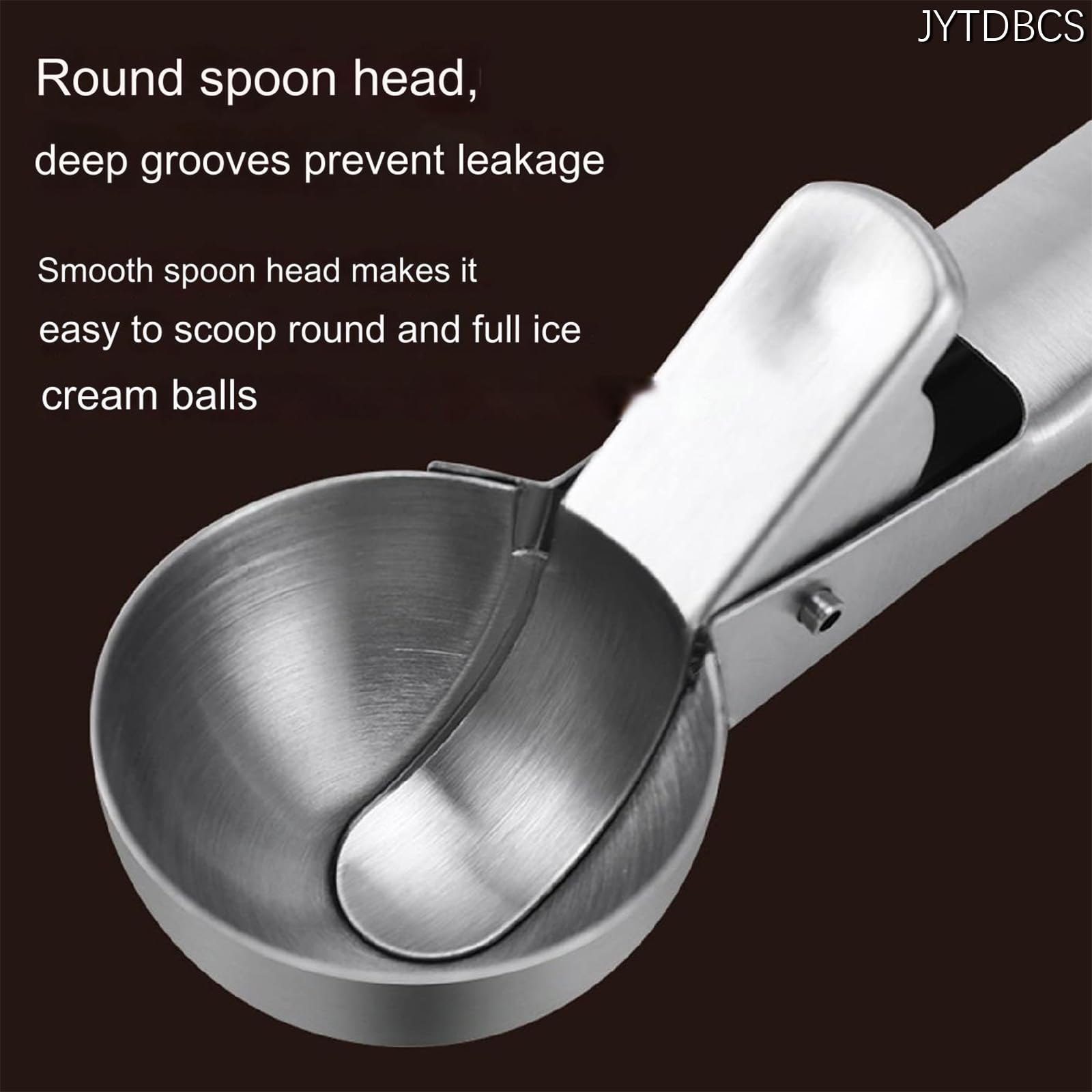 JYTDBCS 2 Pcs Ice Cream Scoop Stainless Steel Ice Cream Spoon,Restaurant Cooking Kitchen Utensils Ice Cream Potato Salad Meat Dumplings Stainless Steel Material Ice Cream Scoop - Image 4