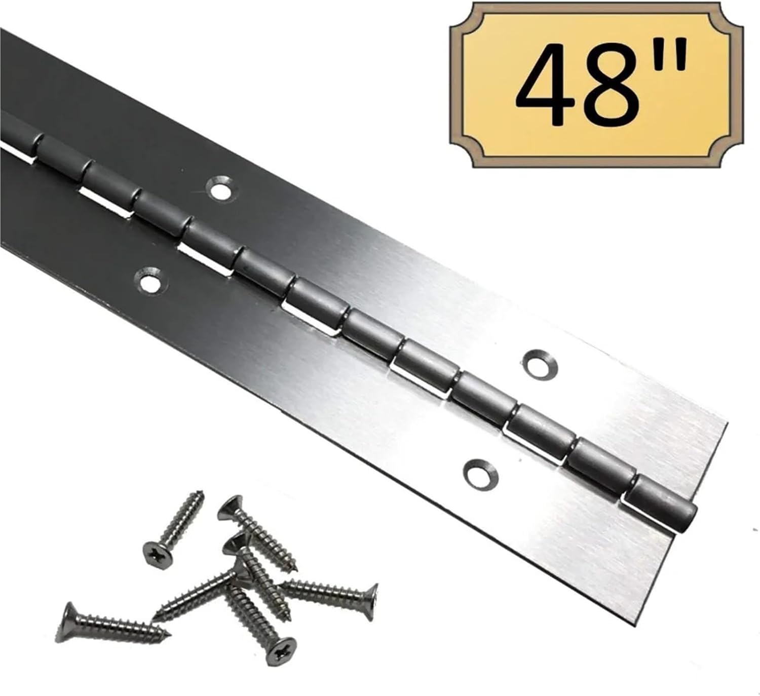 Compatible for 2Pcs 2×24 Inch Stainless Steel Piano Hinges 0.060" Thick with Matching Screws