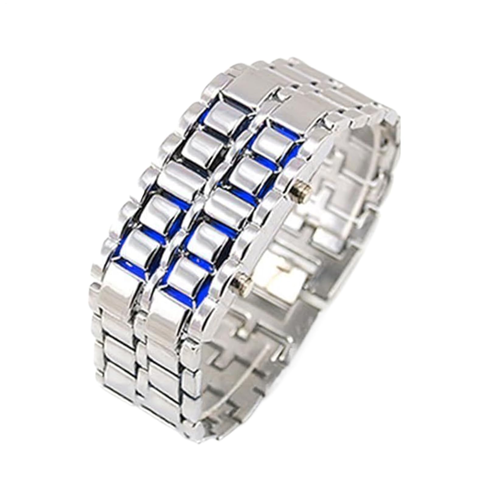 Digital Wrist Watch - 40mm Dull LED Screen, Reliable Sleek Metal Strap, Shockproof Water Protection Design | Stylish Men’s Watch for Home Work Travel Party Holiday Outdoor Social Occasions