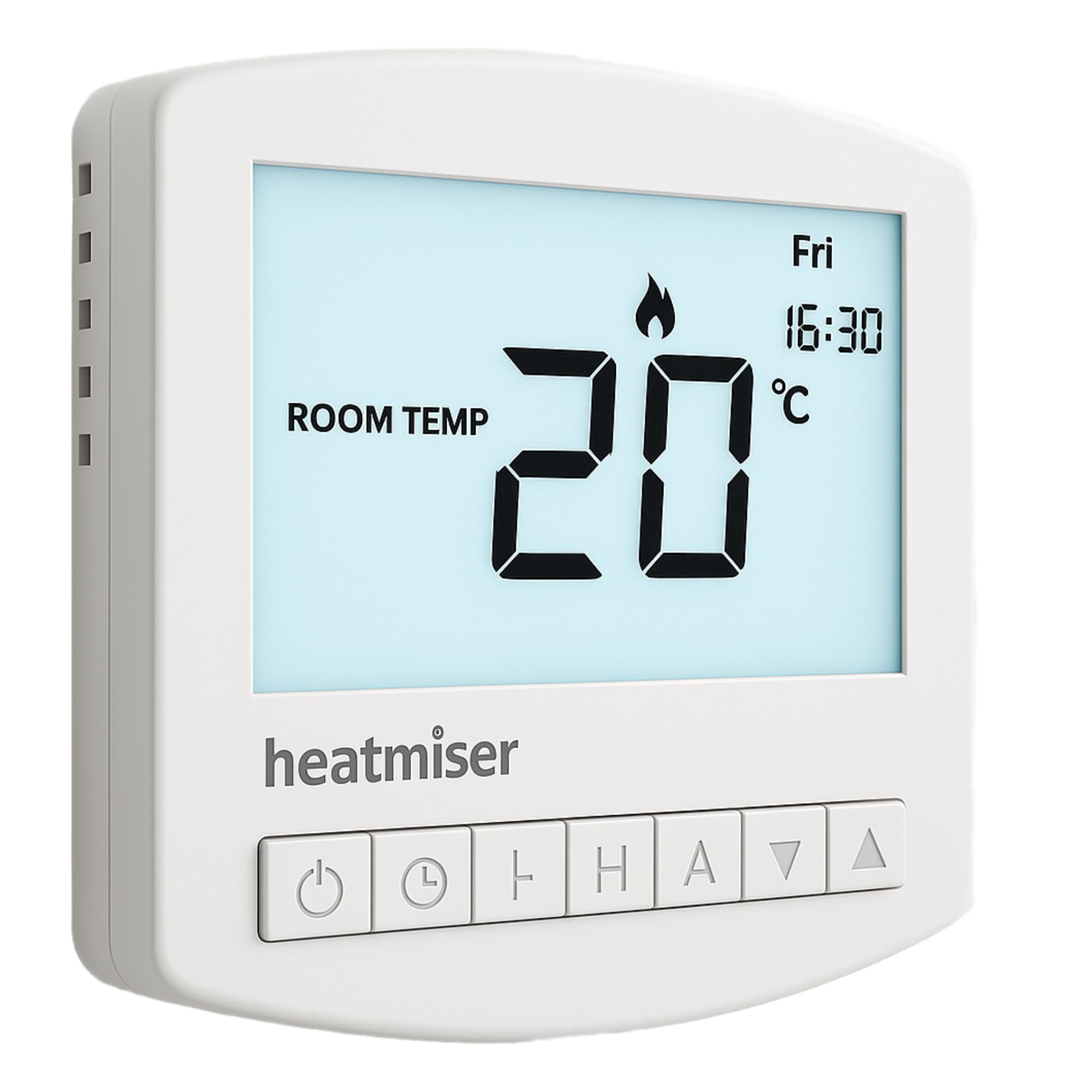 Kudos-Trading White - Heatmiser Slimline V4 Programmable Room Thermostat For Water Underfloor Heating And Central Heating System Not Electric Ufh, Built In & Remote Air Sensing 3Amp Mains Powered.