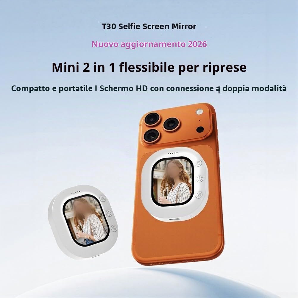 Vlog Selfie Monitor Schermo Per IPhone/Android, 4K Wireless Vlog Selfie Screen, Display Ad Alta Luminosità, Retro Magnetico Per Live Streaming