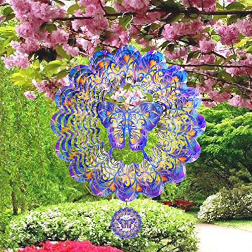 3D Wind Spinners Outdoor Metal, Butterfly Wind Spinner Hanging Decor, 12In Purple Wind Sculptures Spinners Clearance Ornament, Large Wind Catcher For Yard And Garden, Spinifity Designs Patio Art Gifts #TOP1