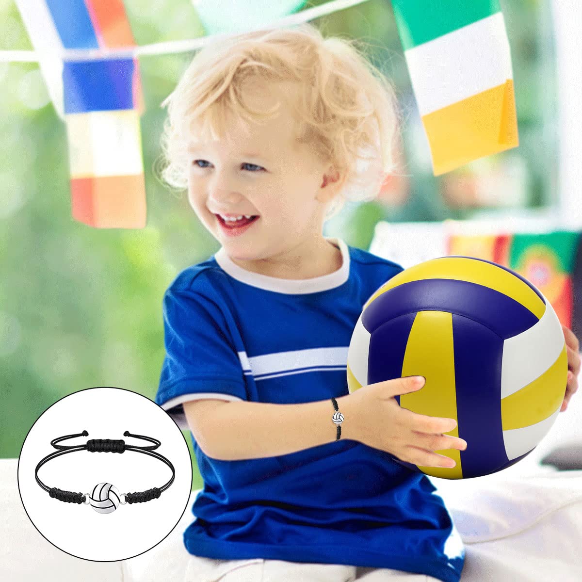 20 pc braccialetto pallavolo sportivo regolabile galletto con corda intrecciata bracciale