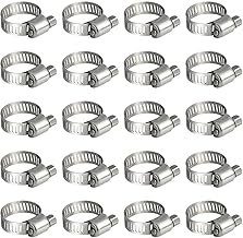 Litensh 20 pezzi Fascette stringitubo in acciaio inox, 6-12mm morsetti per tubi a vite senza fine, morsetto per tubi, tubo del carburante, morsetto per tubazioni idrauliche, piscine, auto