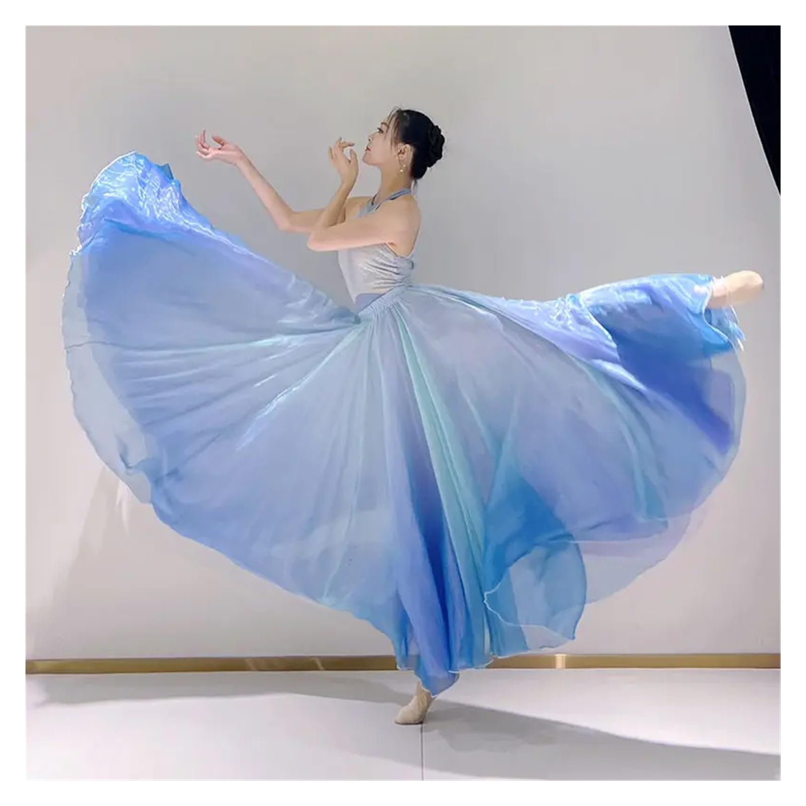 Faldas de Ballet for Mujer, Vestido Gasa, Falda Tul, práctica Danza del Vientre 360 ​​Grados (Solo Media Falda)(M 46kg to 52.5kg)
