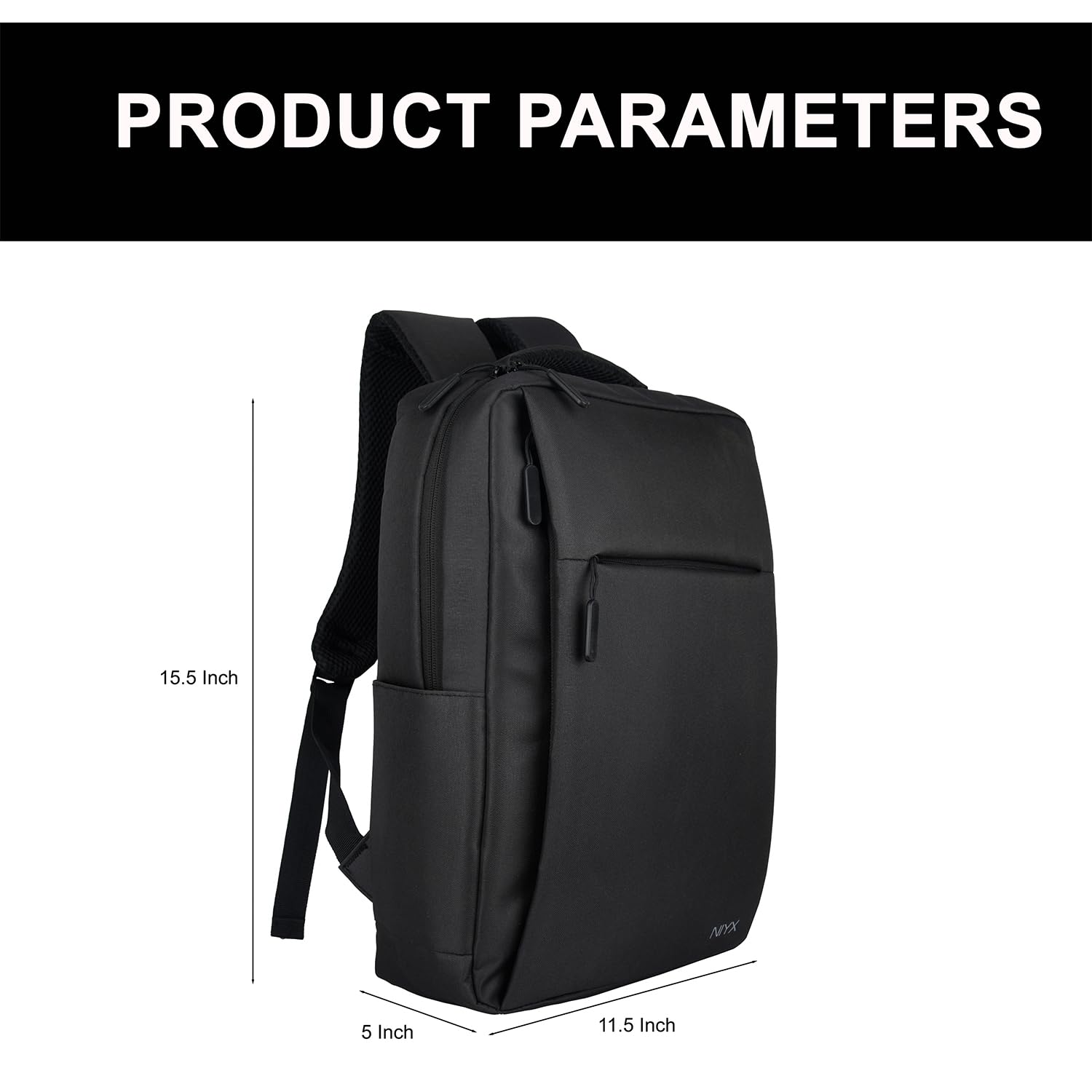 NIYX Rocco Black Bagpack | Backpack for Men | Shoulder Backpack 3